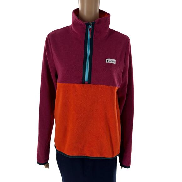 Cotopaxi Raspberry Pink Canyon Orange Amado Quarter Zip Fleece Pullover - Picture 5 of 12